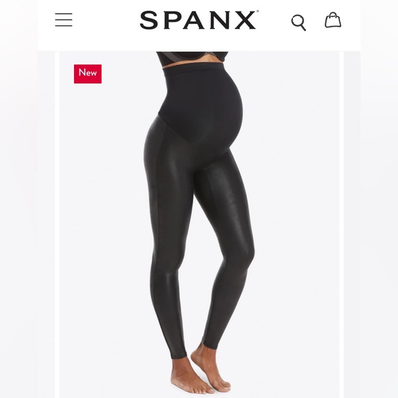 Faux Leather Maternity Leggings - Picture 1 of 6